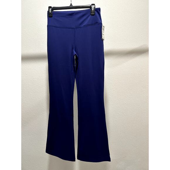 ID Ideology Women's Flare-Leg Leggings Bottoms Size Small Tartan Blue Rapidry - Picture 1 of 8